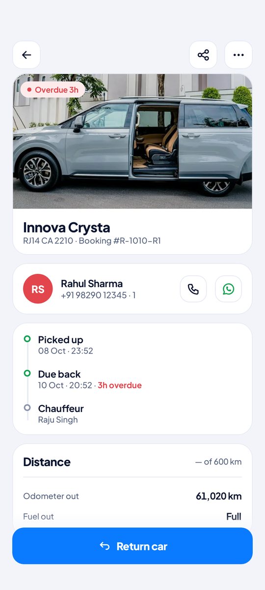 Booking details