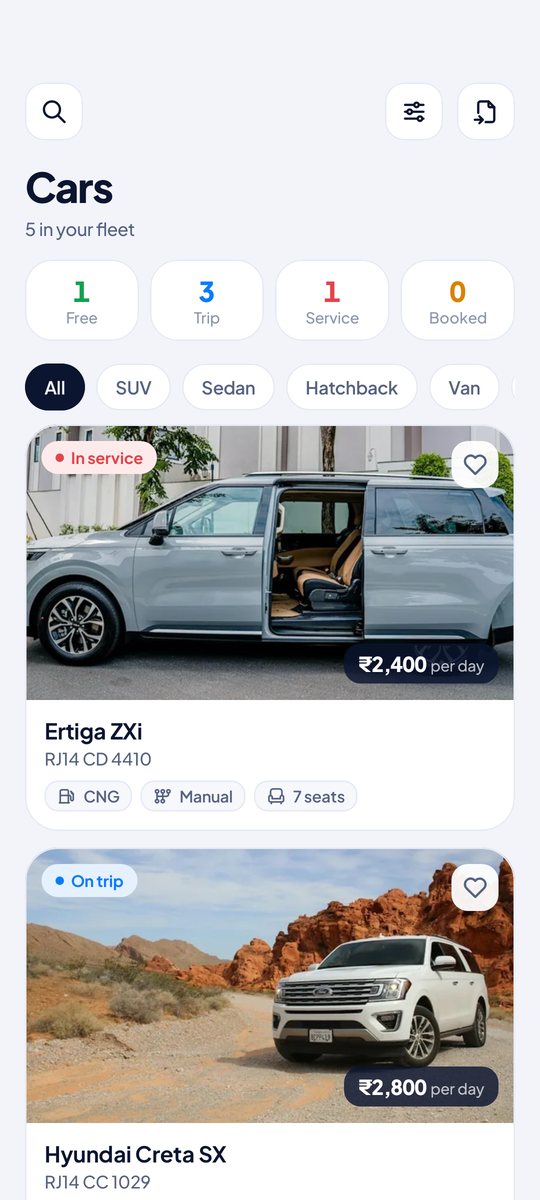 Fleet of cars in Motozy Car