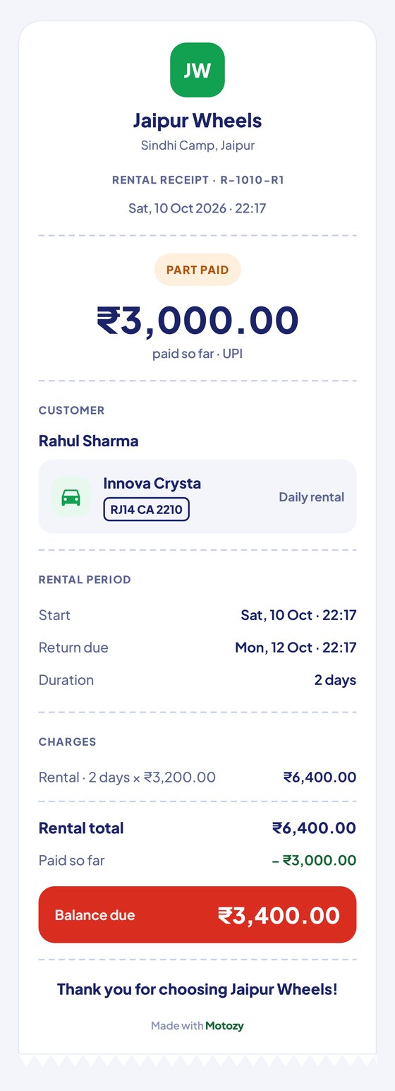 Example receipt